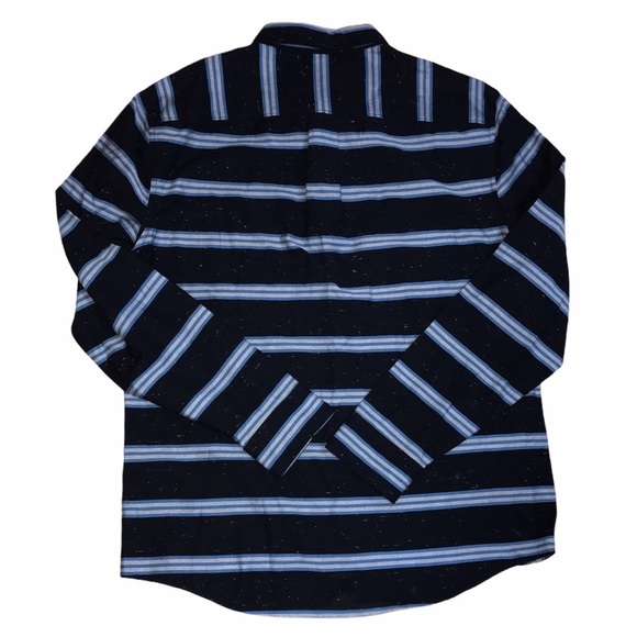 NWT Penguin Horizontal Stripe Button Down Shirt- Large - Picture 2 of 7